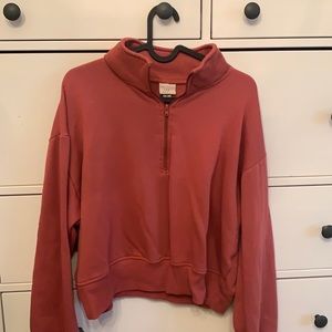 cropped medium half-zip sweatshirt